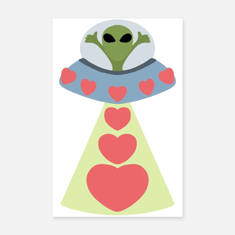 Espace Amour Alien Saint-Valentin Poster 20 x 30 cm
