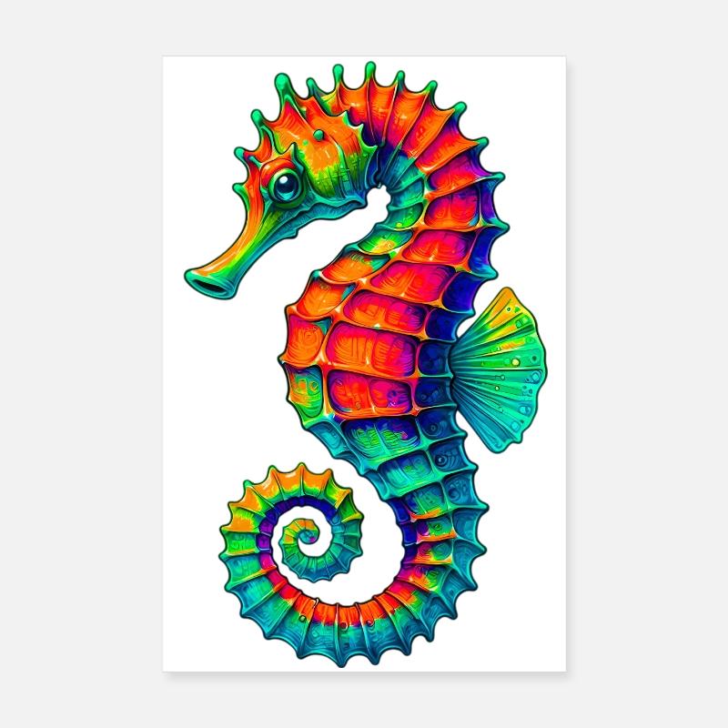 Seepferdchen - Poster 20x30 cm - Weiß