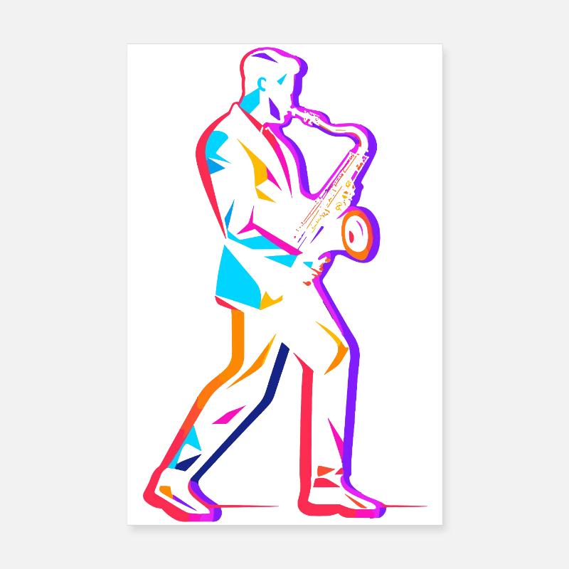 90s saxophone player Poster 8" x 12" (20x30 cm)