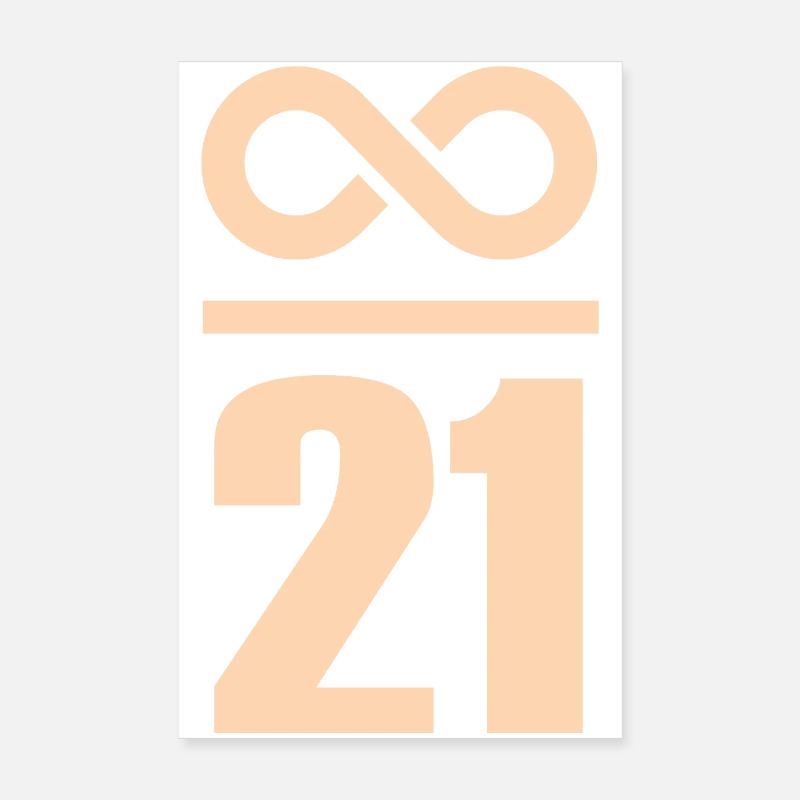 Infini par 21 millions de Bitcoin Infinity Poster 20 x 30 cm