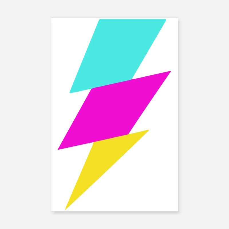 Rayon abstrait aux couleurs néon Poster 20 x 30 cm