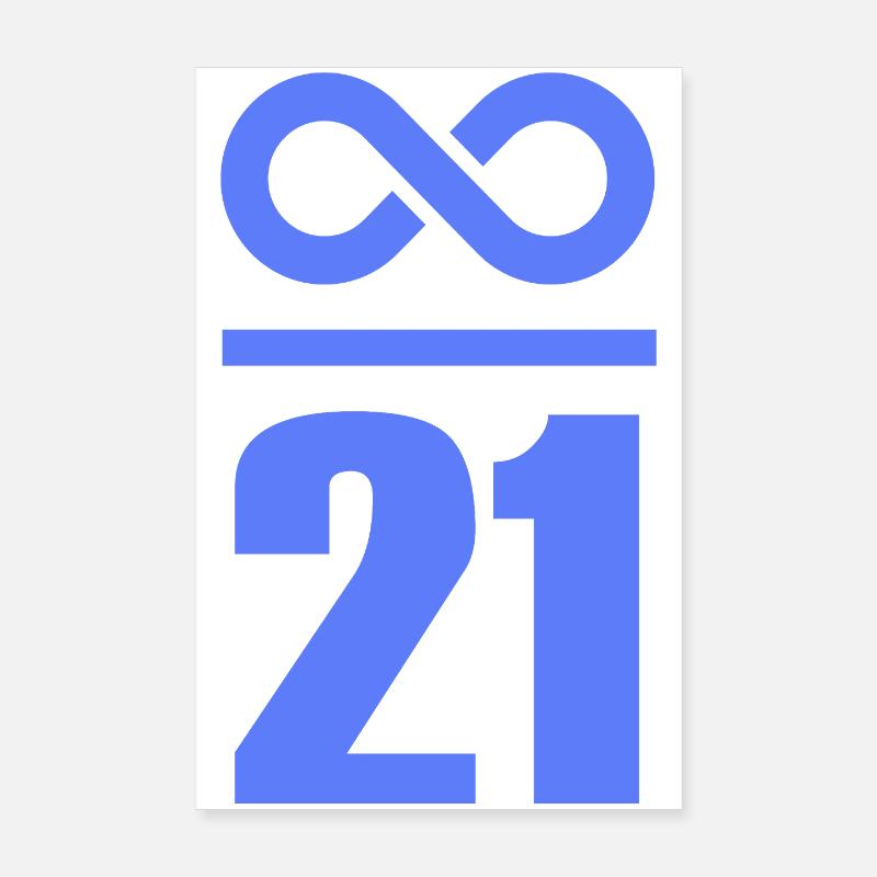 Unendlich durch 21 Millionen Bitcoin Unendlich  Poster 20x30 cm