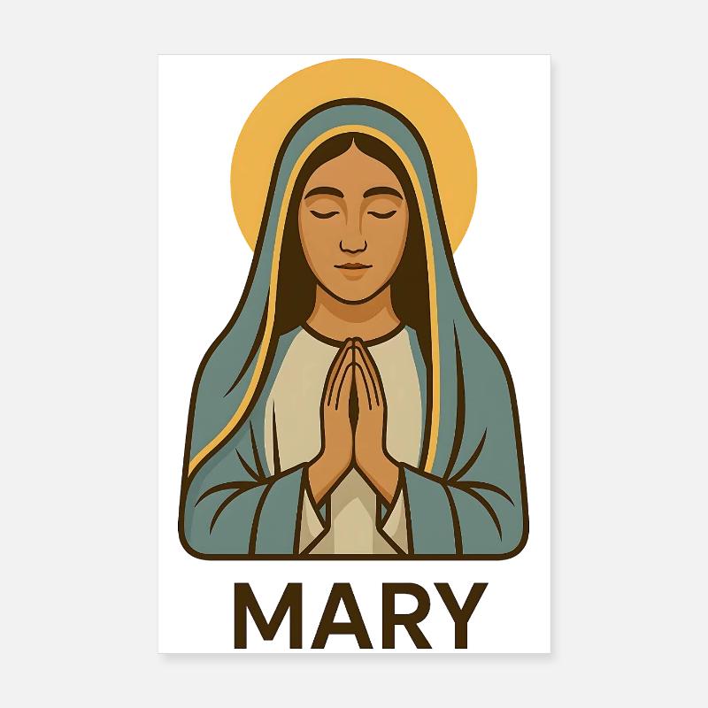 Maria – Zeichen der Demut - Poster 20x30 cm - Weiß
