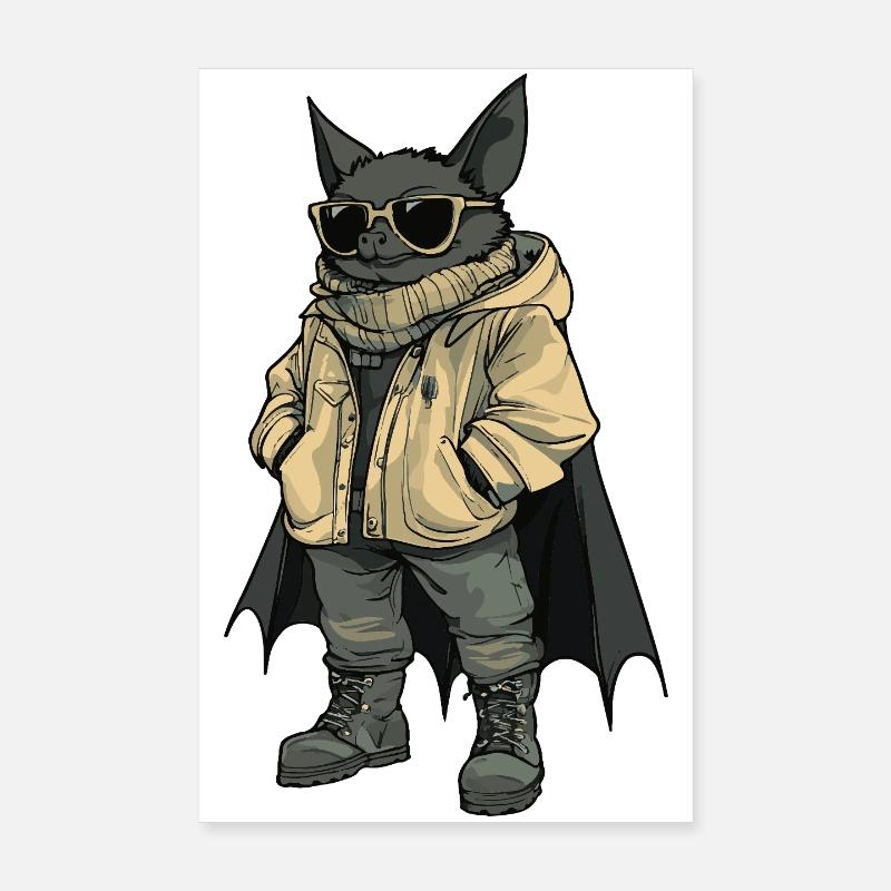 Bat Cool Winter Poster 8" x 12" (20x30 cm)