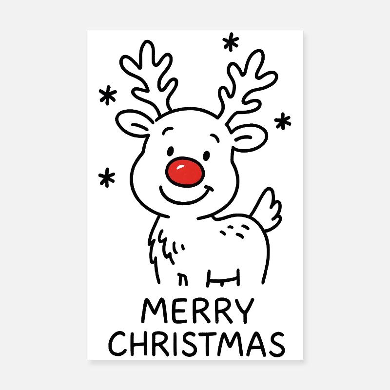 Renne Rudolph Joyeux Noël Poster 20 x 30 cm