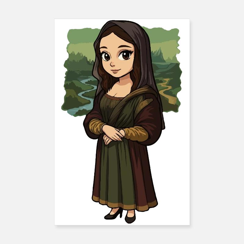 Mona Lisa Chibi style Poster 8" x 12" (20x30 cm)