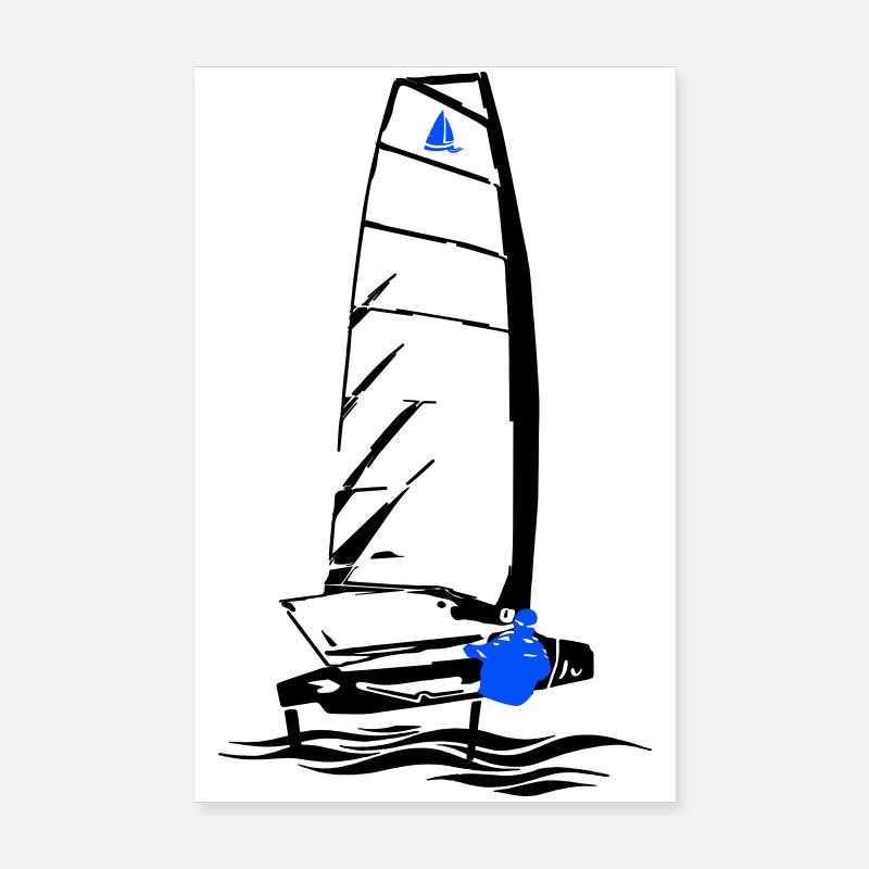 Foiling Moth Segelboot Foilsegeln Segeljolle Motte Poster 20x30 cm