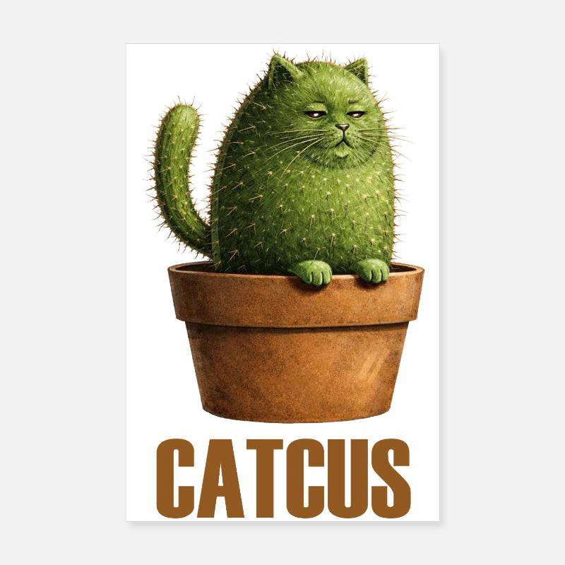 Catcus – Amour du cactus chat épineux Poster 20 x 30 cm
