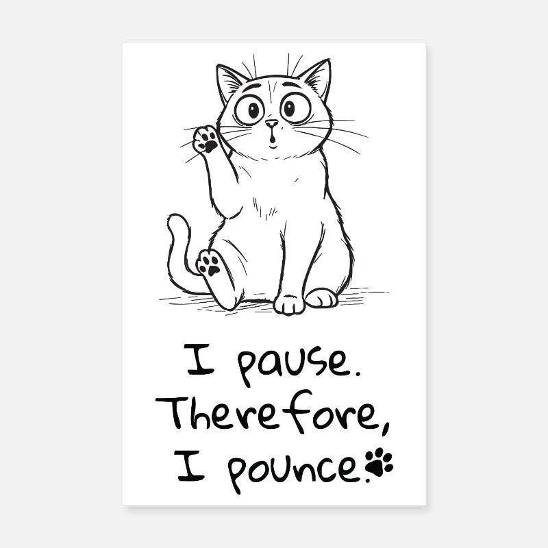 Pause & Pounce – Cat Lover Tee Poster 20x30 cm