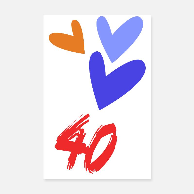 40. 40 YEARS. 40th ANNIVERSARY. 40 YEARS ANNIVERSARY. Poster 8" x 12" (20x30 cm)