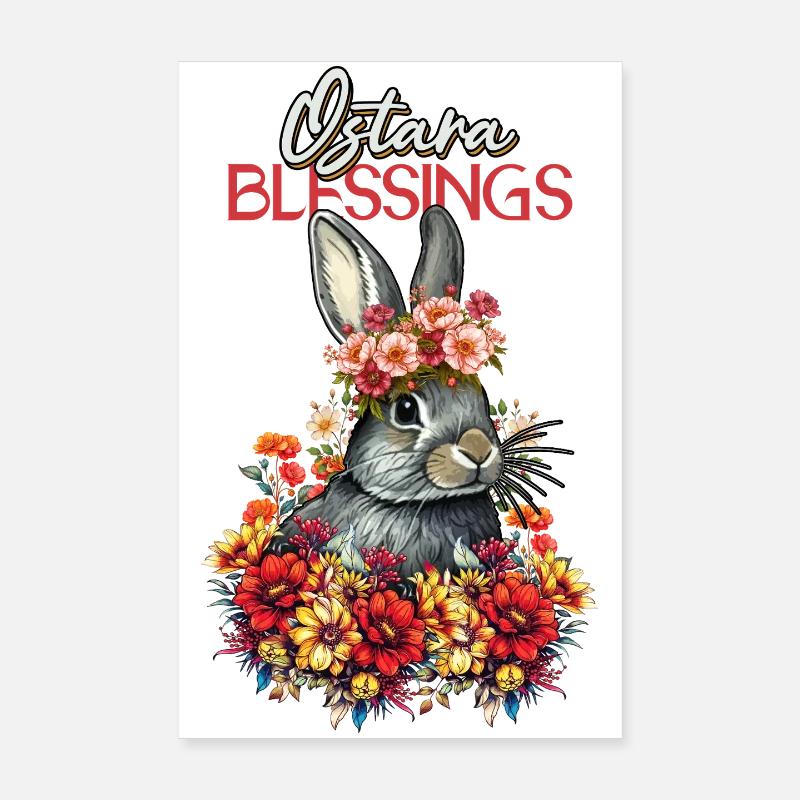 Bénédictions d’Ostara Joyeuses Pâques Ostara Poster 20 x 30 cm