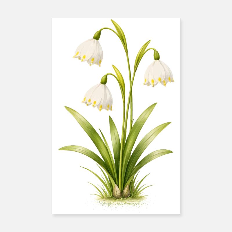 Illustration de la fleur printanière du bécher de mars Poster 20 x 30 cm