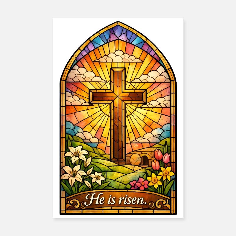 He is Risen Ostern Jesus Oster Poster 20x30 cm