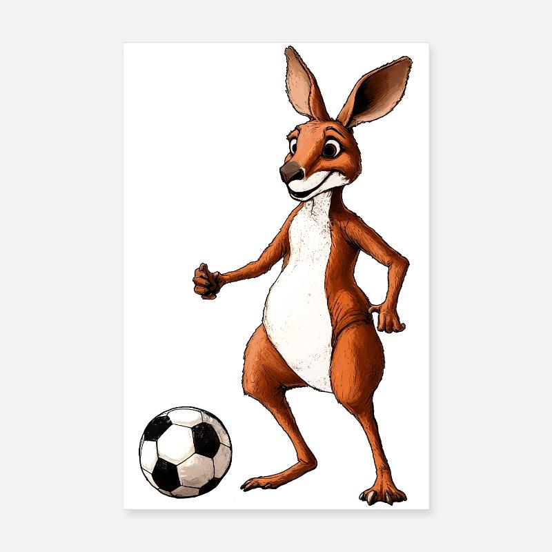 Football Kangaroo Poster 8" x 12" (20x30 cm)