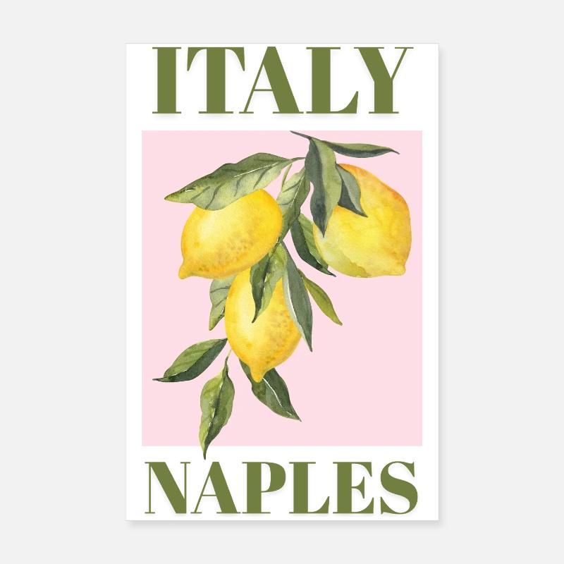 Italie Naples Plage de vacances Citrons Naples Mode Poster 20 x 30 cm