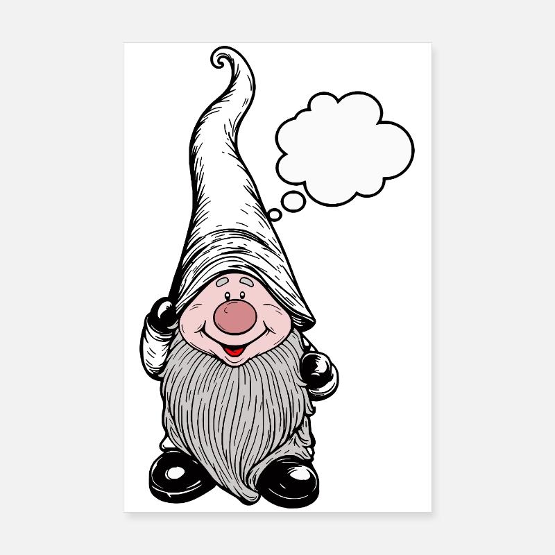 Wichtelgnom mit langem Hut Poster 20x30 cm