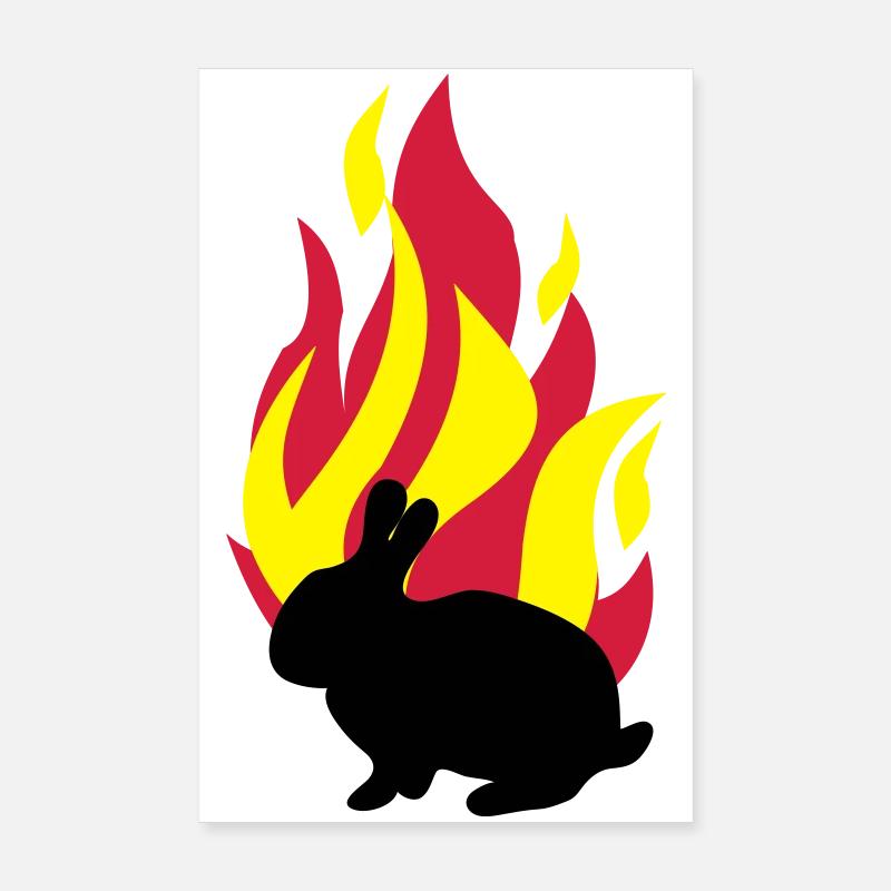 Hase mit Feuer Poster 20x30 cm