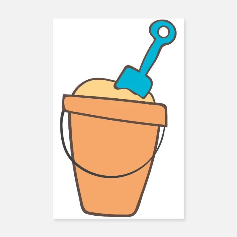 Beach bath with shovel Poster 8" x 12" (20x30 cm)