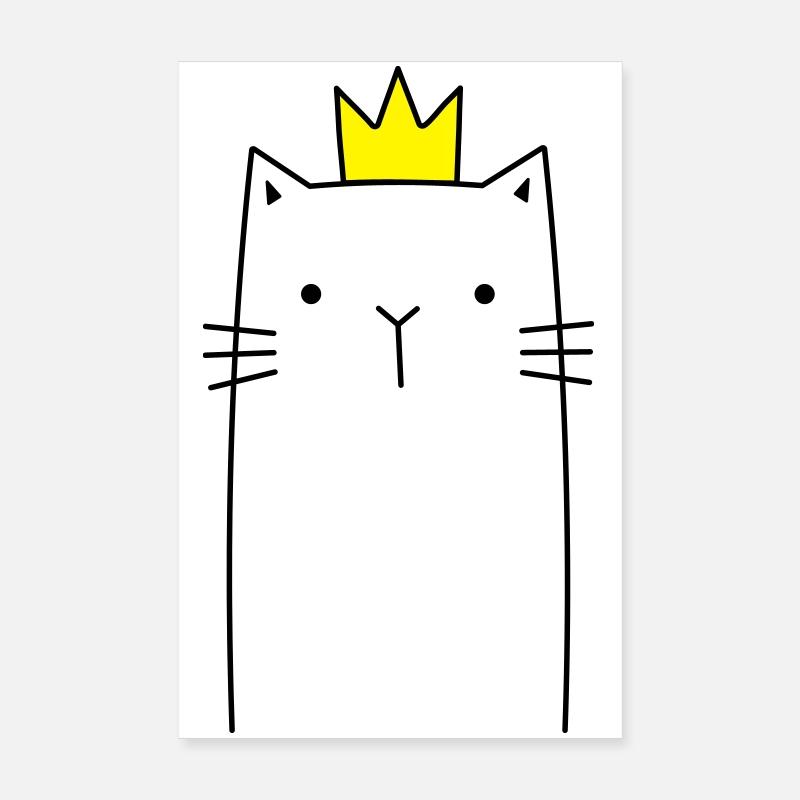 Cat with crown Prince princess gift Poster 8" x 12" (20x30 cm)