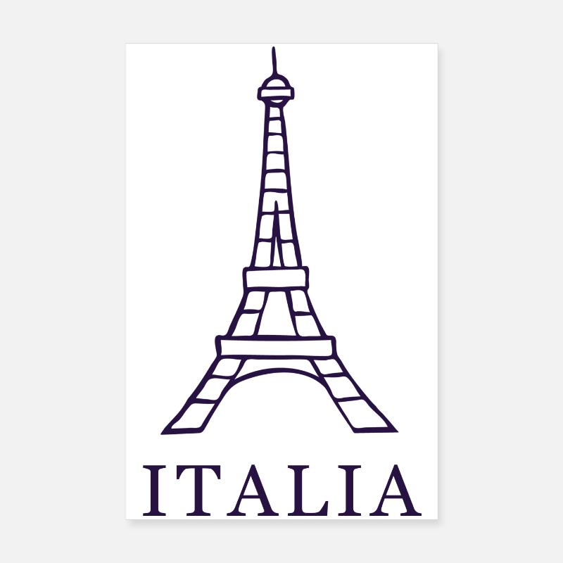 Design Tour Eiffel Italie Poster 20 x 30 cm