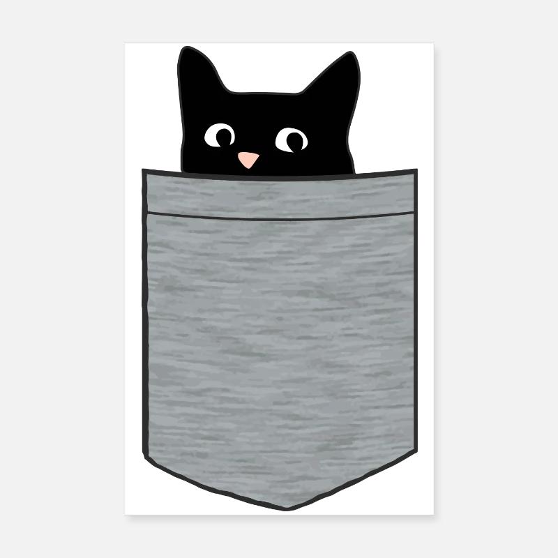 Black kitten in breast pocket Poster 8" x 12" (20x30 cm)
