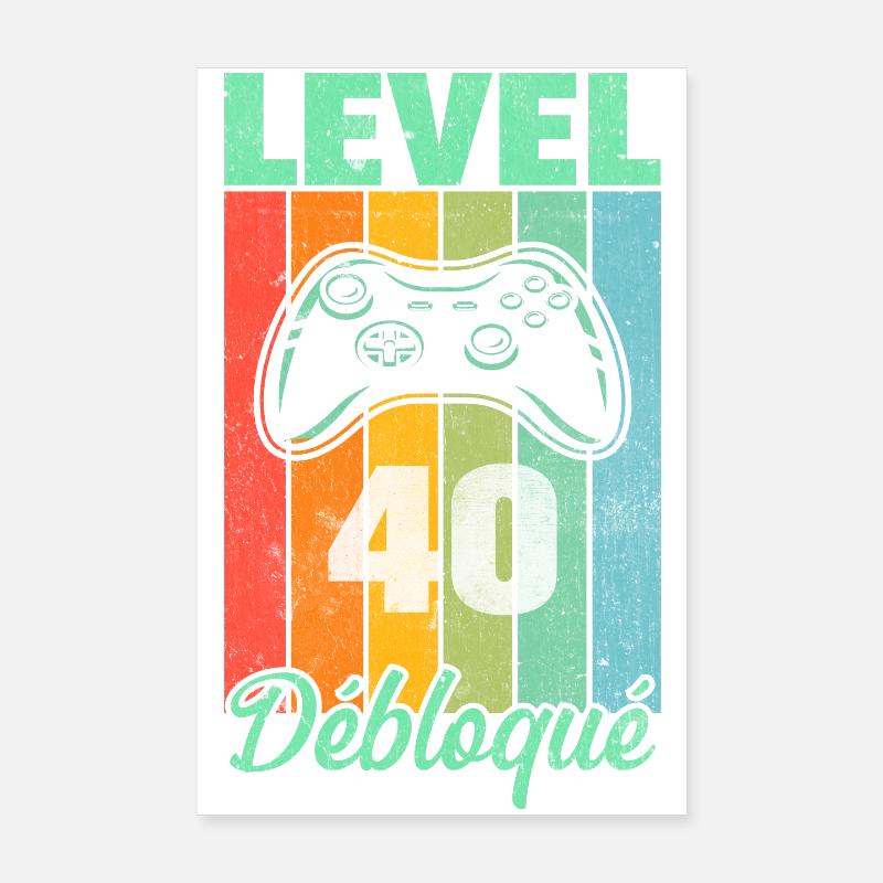 Level 40 unlocked Poster 8" x 12" (20x30 cm)