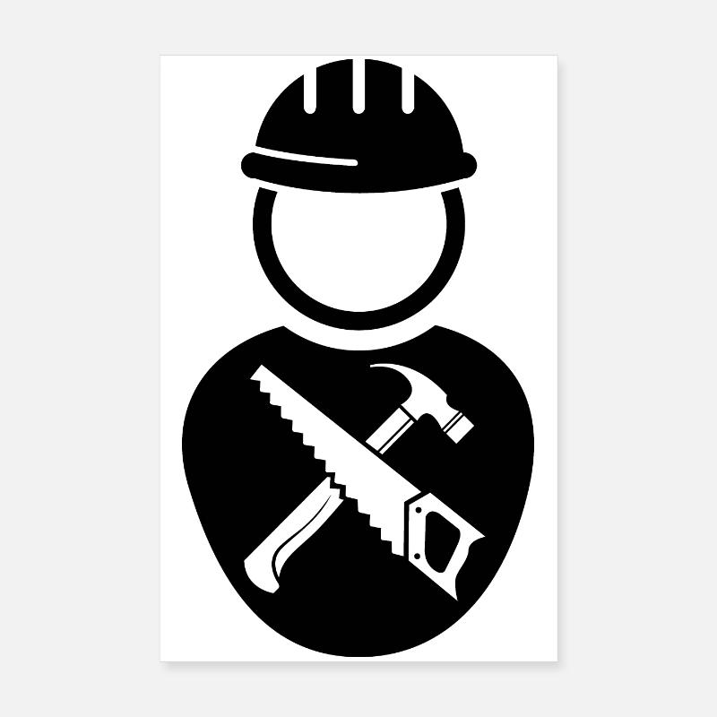 Artisanat Artisan Symbole Ouvrier Construction Charpentier Poster 20 x 30 cm