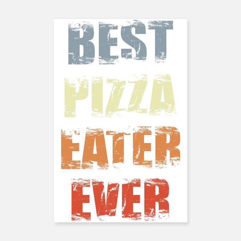 Funny Pizza Eater Poster 8" x 12" (20x30 cm)