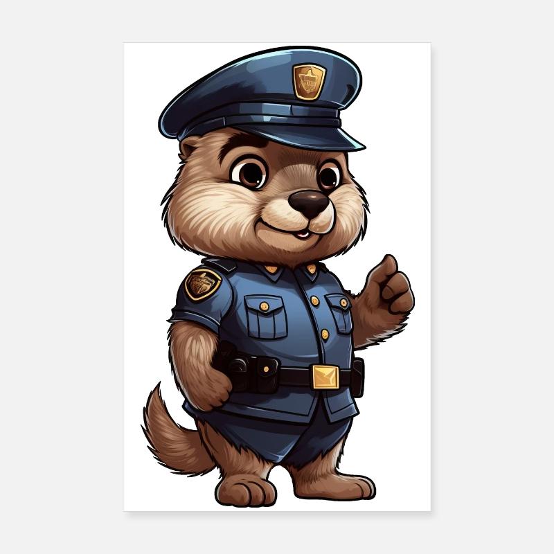 Groundhog Polis Poster 20x30 cm