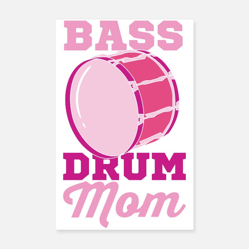 Große Trommel Mama - Poster 20x30 cm - Weiß