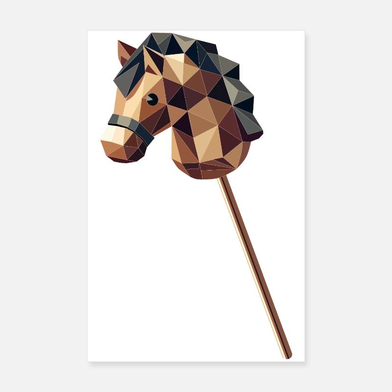 Cheval de bataille de style polygone Poster 20 x 30 cm