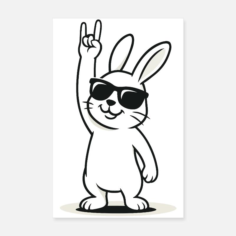 Lapin à bascule Poster 20 x 30 cm