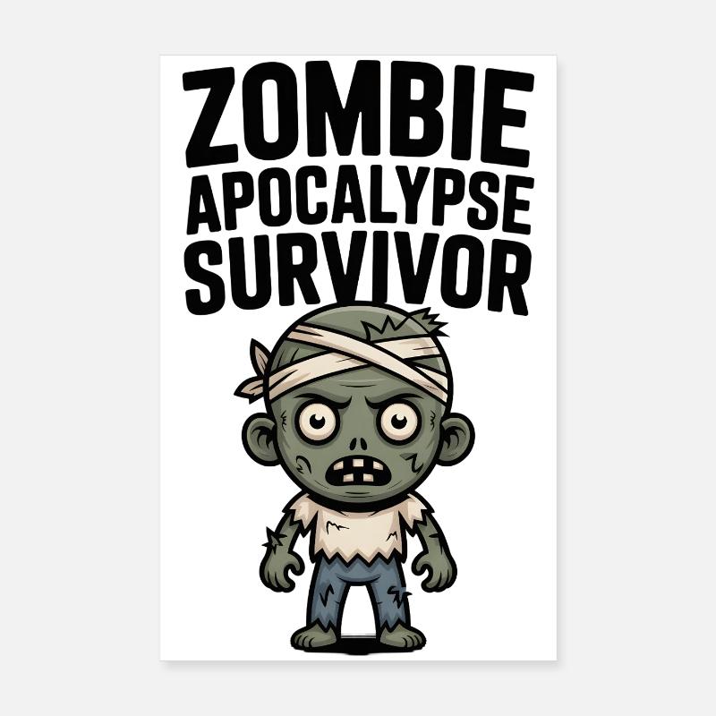 Survivant de l’apocalypse zombie Poster 20 x 30 cm