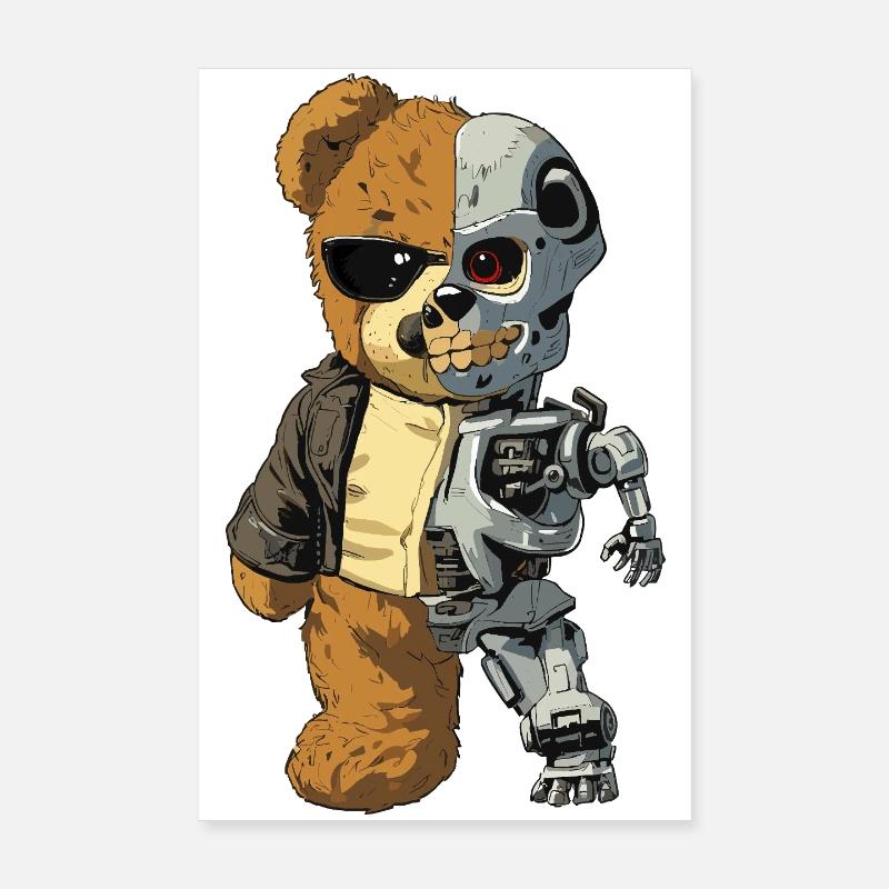 Bärenroboter Cyborg Poster 20x30 cm