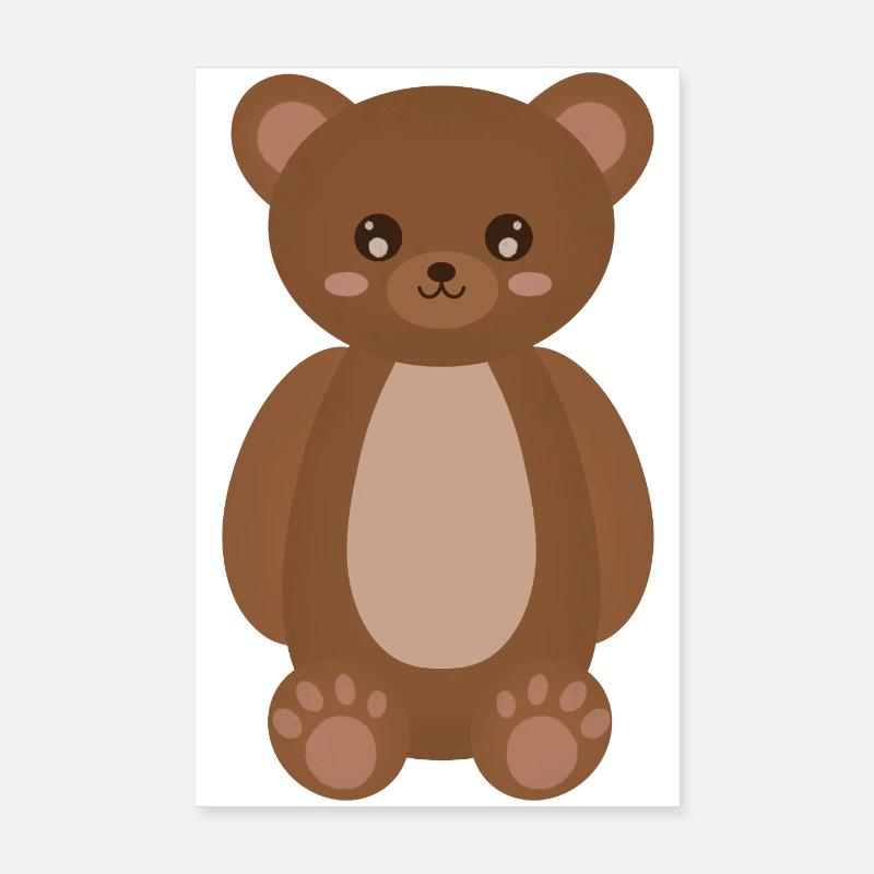 Peluche douillette ours brun Poster 20 x 30 cm