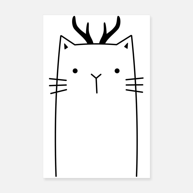 Chat de Noël Poster 20 x 30 cm