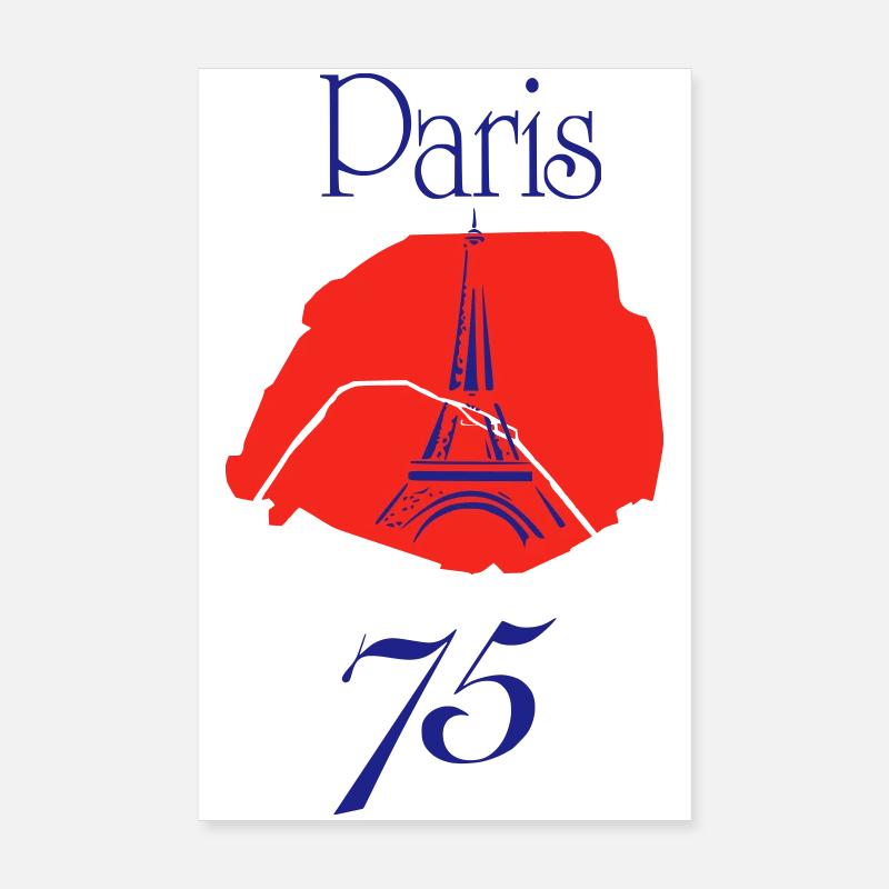Paris 75 — Tour Eiffel Bleu  Poster 20 x 30 cm