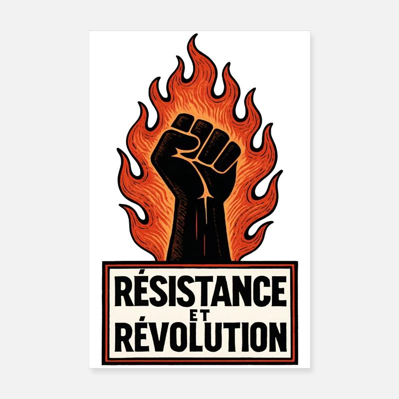 Résistance et Révolution - Grève - Lutte du Peuple Poster 20 x 30 cm