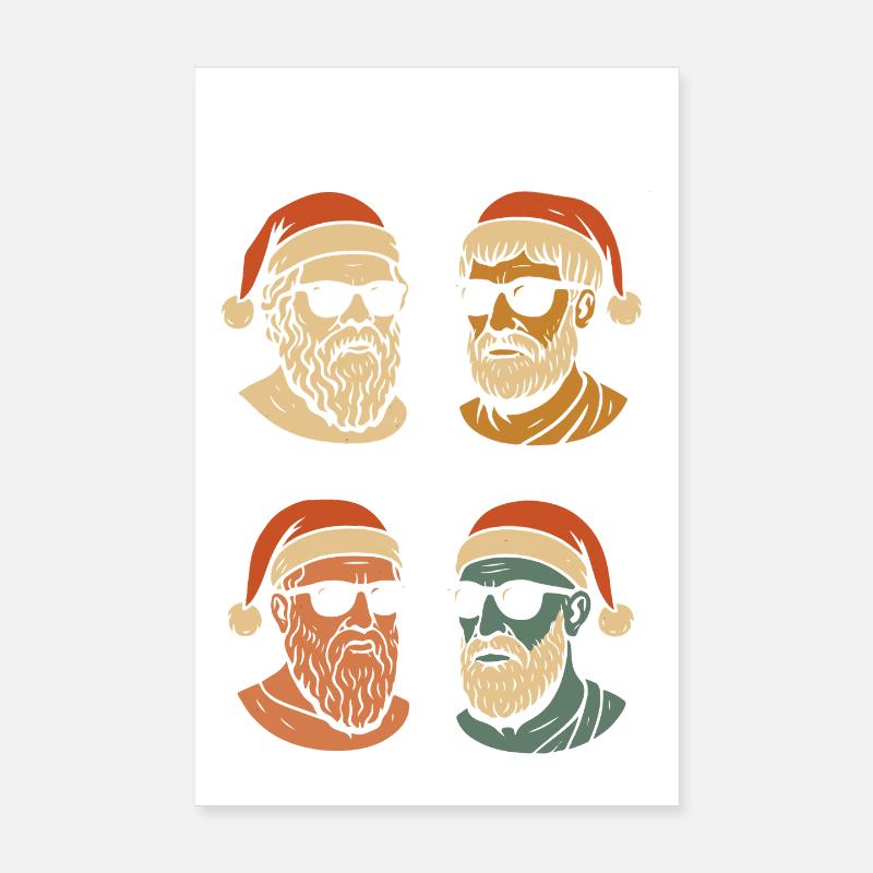 Santa Philosophers Quartet Poster 8" x 12" (20x30 cm)