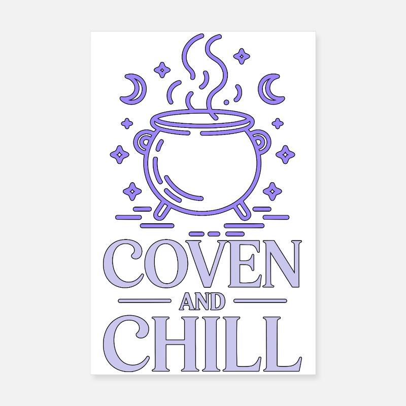 Witchcraft Coven And Chill Tarot Reading Wicca Poster 20x30 cm