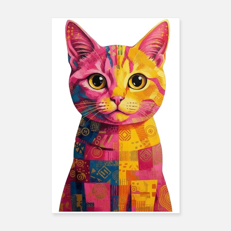 Pop Art Katze - bunt Poster 20x30 cm