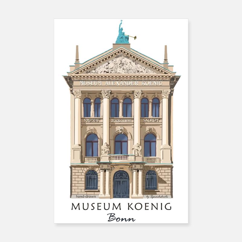 Bonn, Musée König, dessiné à la main Poster 20 x 30 cm