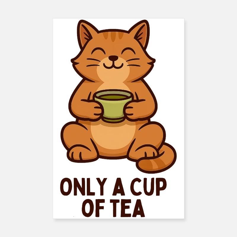 Kitten Tea Moment Poster 8" x 12" (20x30 cm)