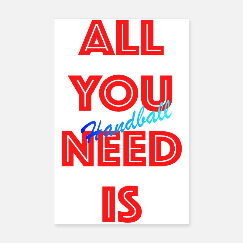 All You Need Is Handball (Rot) Poster 20x30 cm