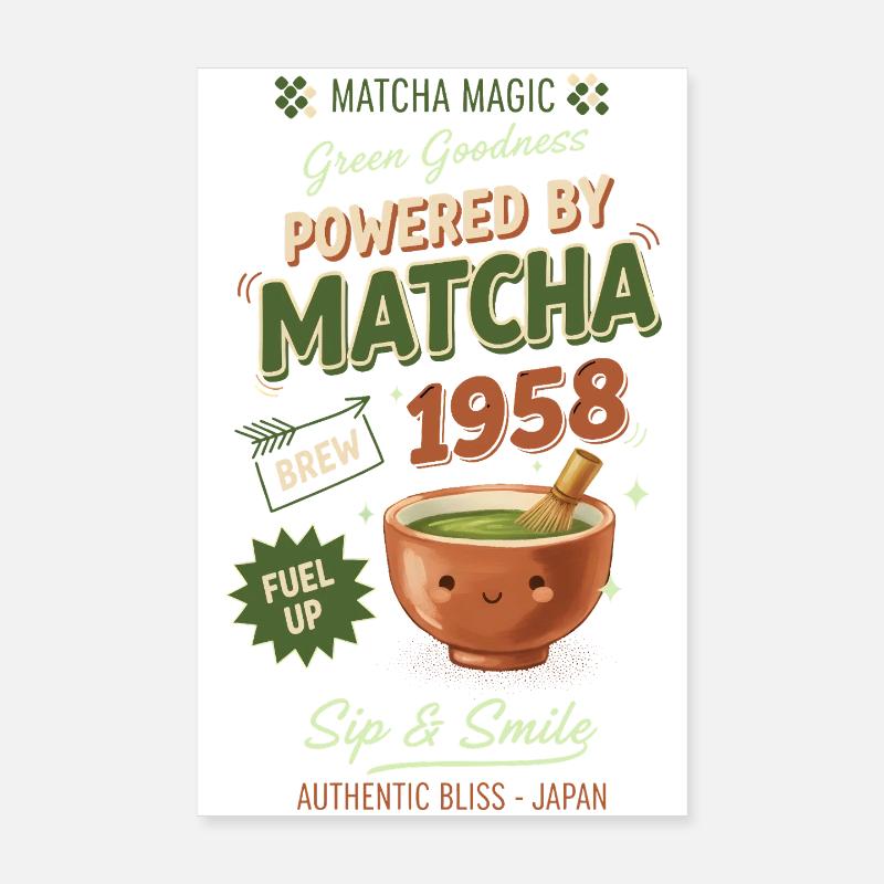 Powered By Matcha 1958 Matcha Magic Green Tea Poster 20x30 cm