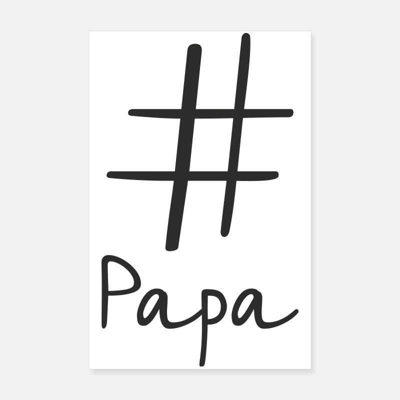 #Papa – Modernes Hashtag Textdesign Poster 20x30 cm