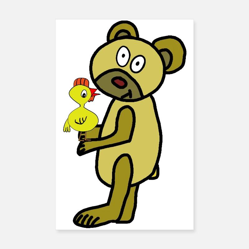 Teddy Easter Chick Chicken Kids Child Poster 8" x 12" (20x30 cm)