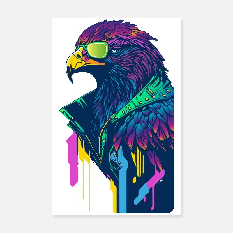 Neon eagle Poster 8" x 12" (20x30 cm)