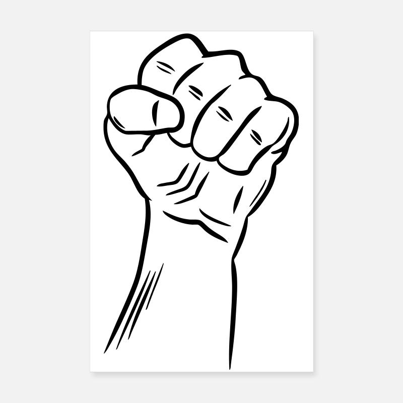 Poing / Poing levé / Révolution / Défi Poster 20 x 30 cm