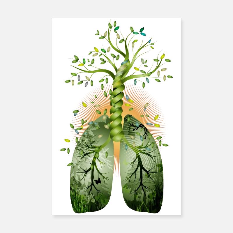 La forêt, le poumon vert. Arbre avec poumon Poster 20 x 30 cm